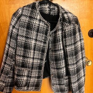 Chic Black and White Tweed Jacket